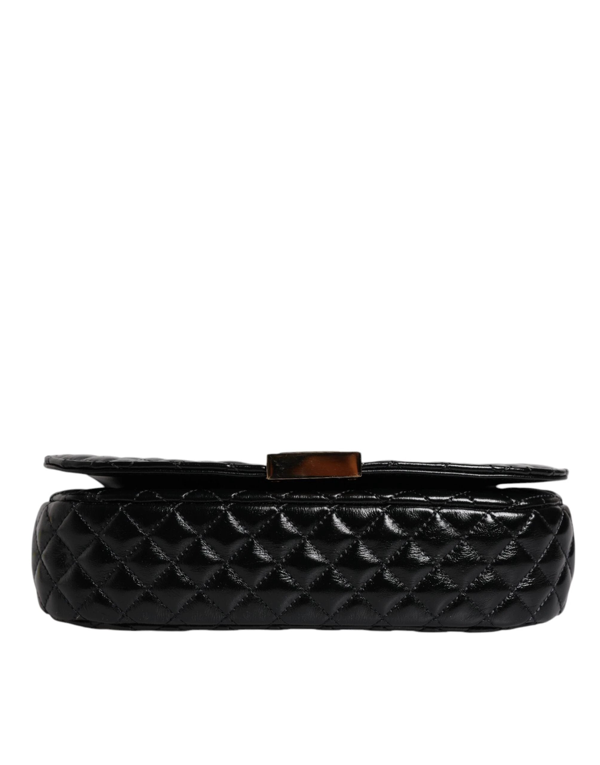 Versace Black Calf Leather Quilted Shoulder Strap Bag by Versace
