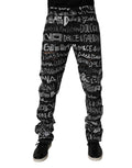 Dolce & Gabbana Black Cotton Logo Print Straight Denim Jeans by Dolce & Gabbana
