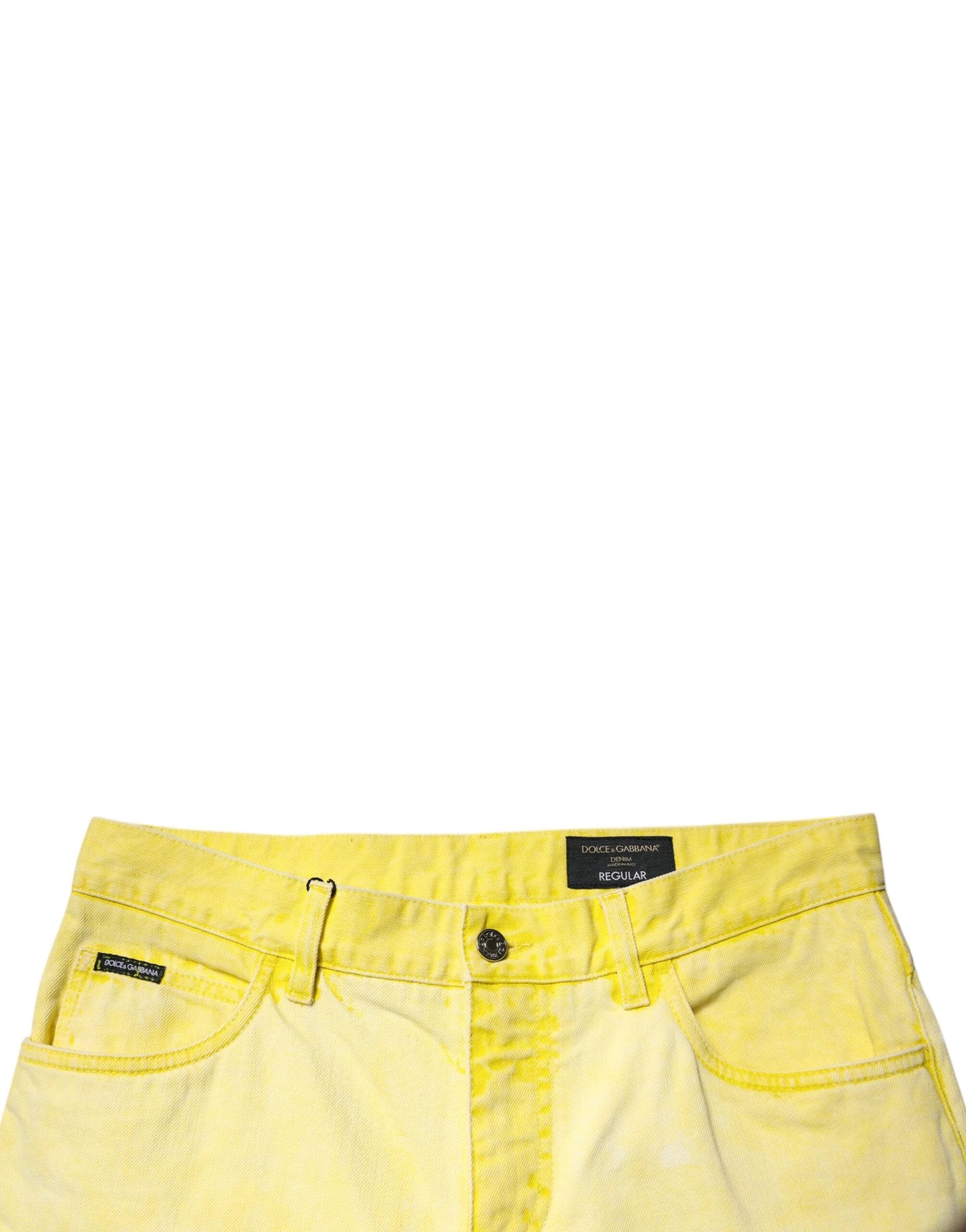 Dolce & Gabbana Yellow Cotton Stretch Skinny Men Denim Jeans by Dolce & Gabbana