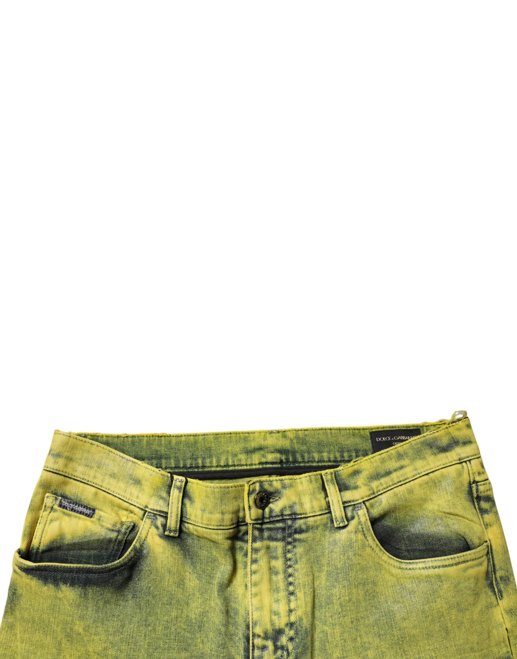 Dolce & Gabbana Yellow Cotton Stretch Skinny Men Denim Jeans by Dolce & Gabbana