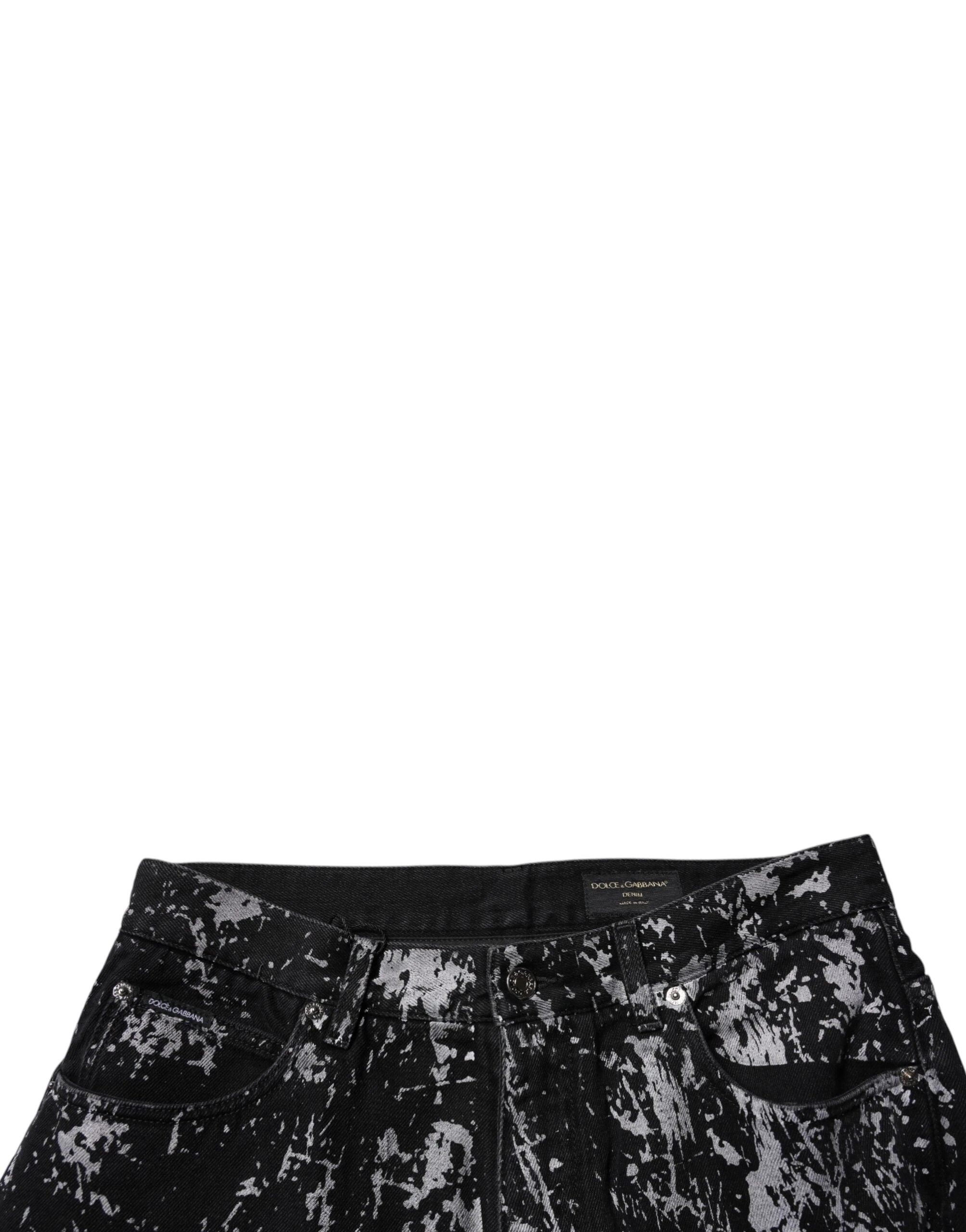 Dolce & Gabbana Black Tie Dye Cotton Straight Men Denim Jeans by Dolce & Gabbana