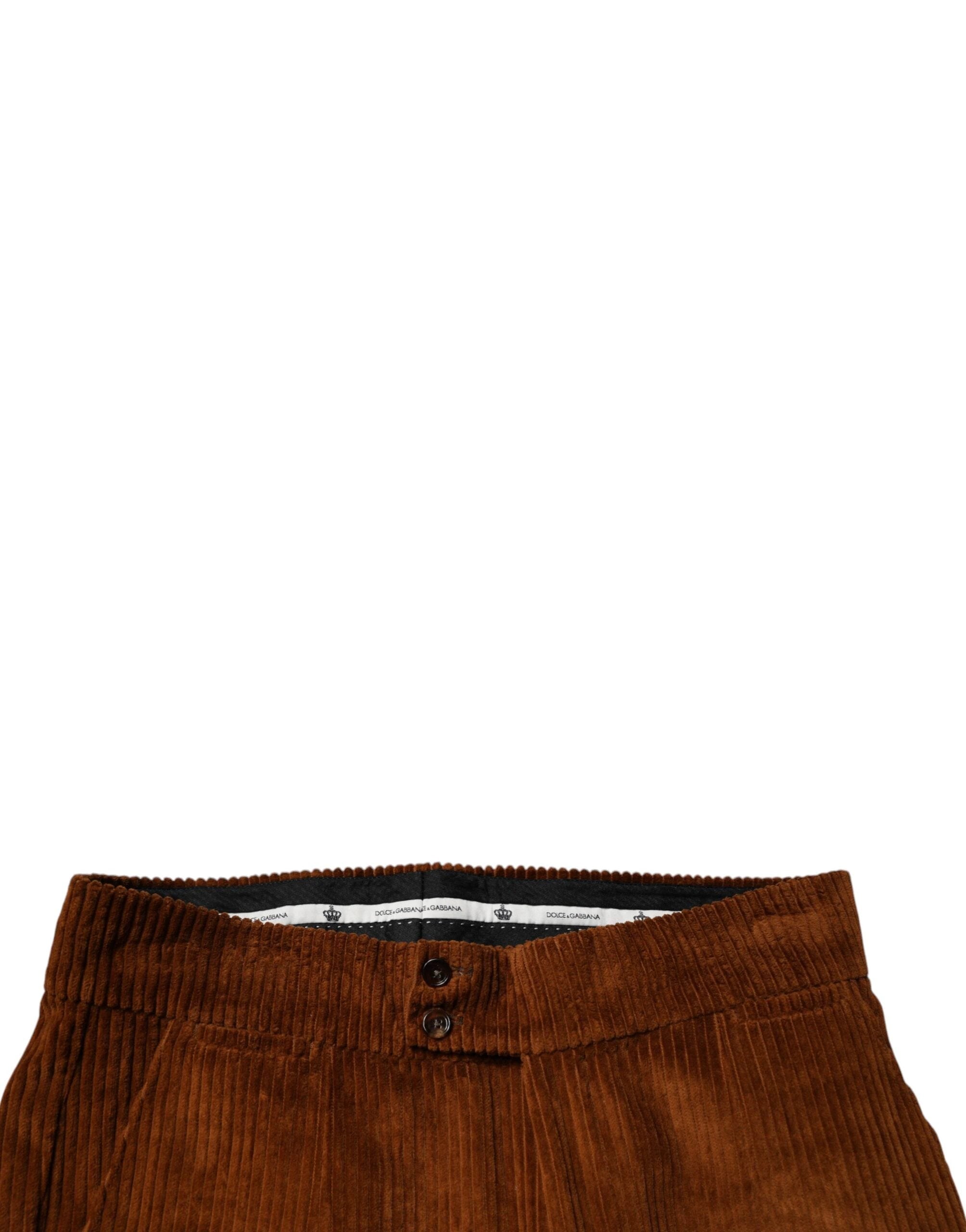 Dolce & Gabbana Dark Brown Corduroy Cotton Skinny Denim Jeans by Dolce & Gabbana