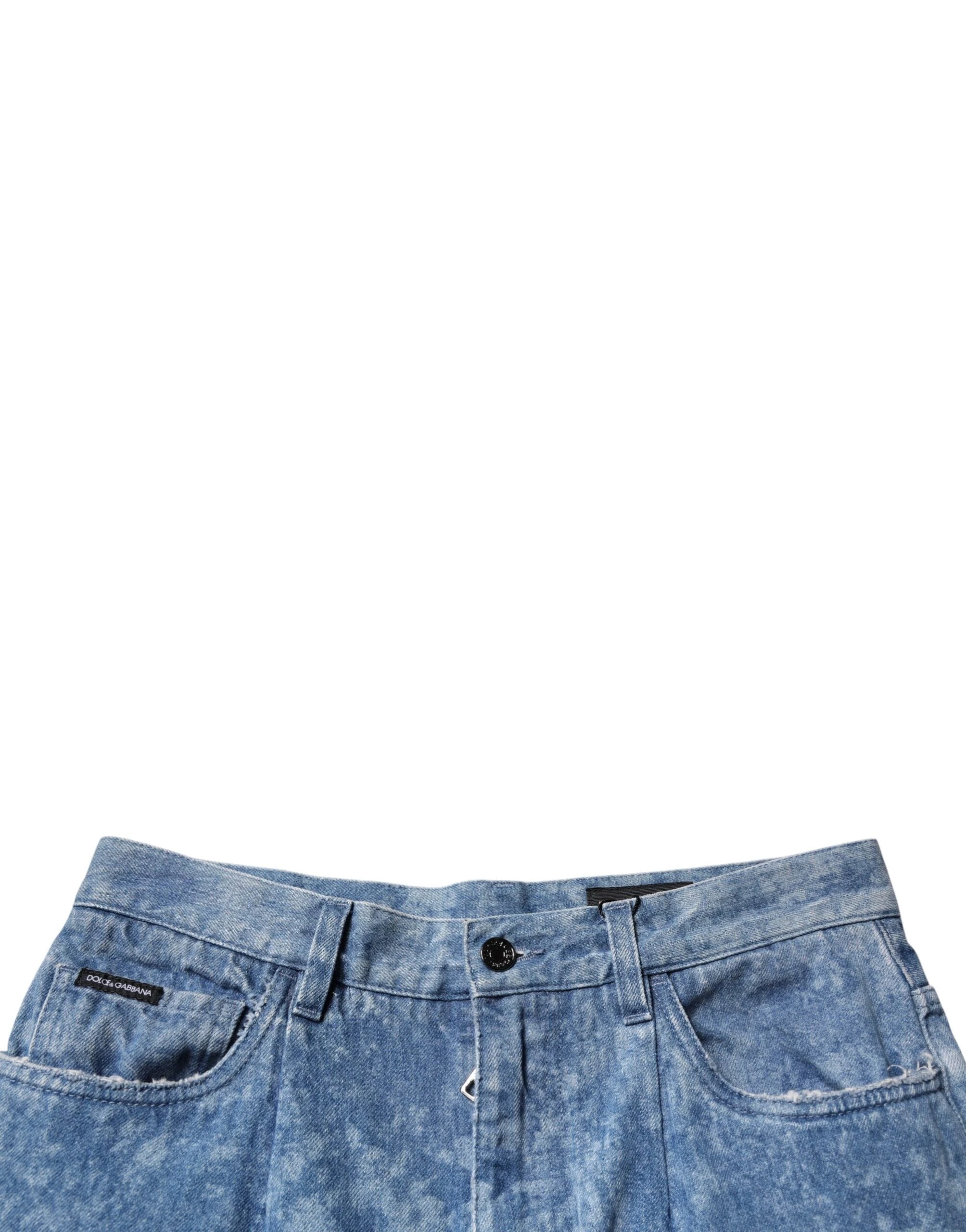 Dolce & Gabbana Blue Tie Dye Cotton Skinny Men Denim Jeans by Dolce & Gabbana