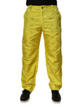 Dolce & Gabbana Yellow DG Monogram Polyester Straight Pants by Dolce & Gabbana