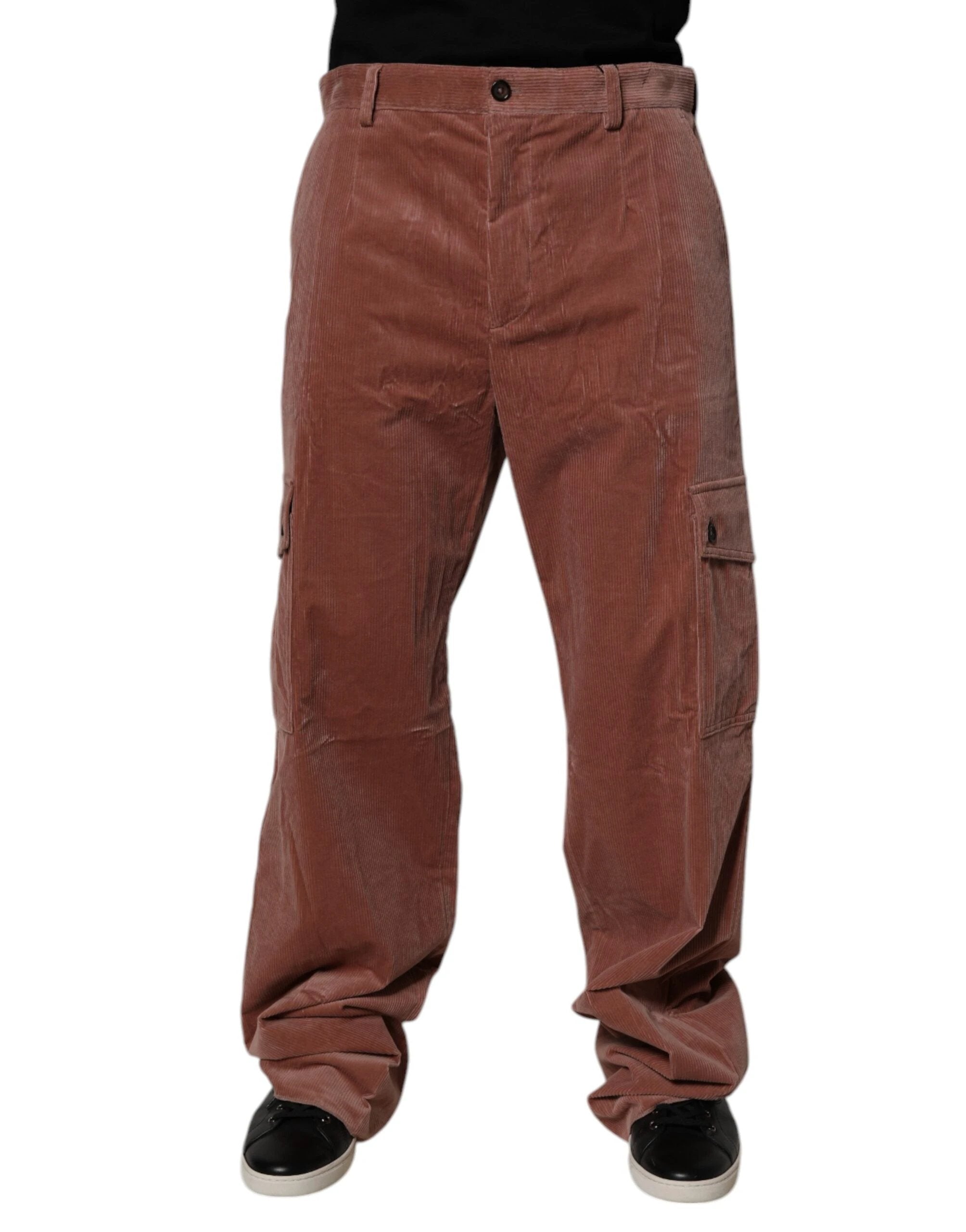Dolce & Gabbana Brown Corduroy Cotton Cargo Men Denim Jeans by Dolce & Gabbana