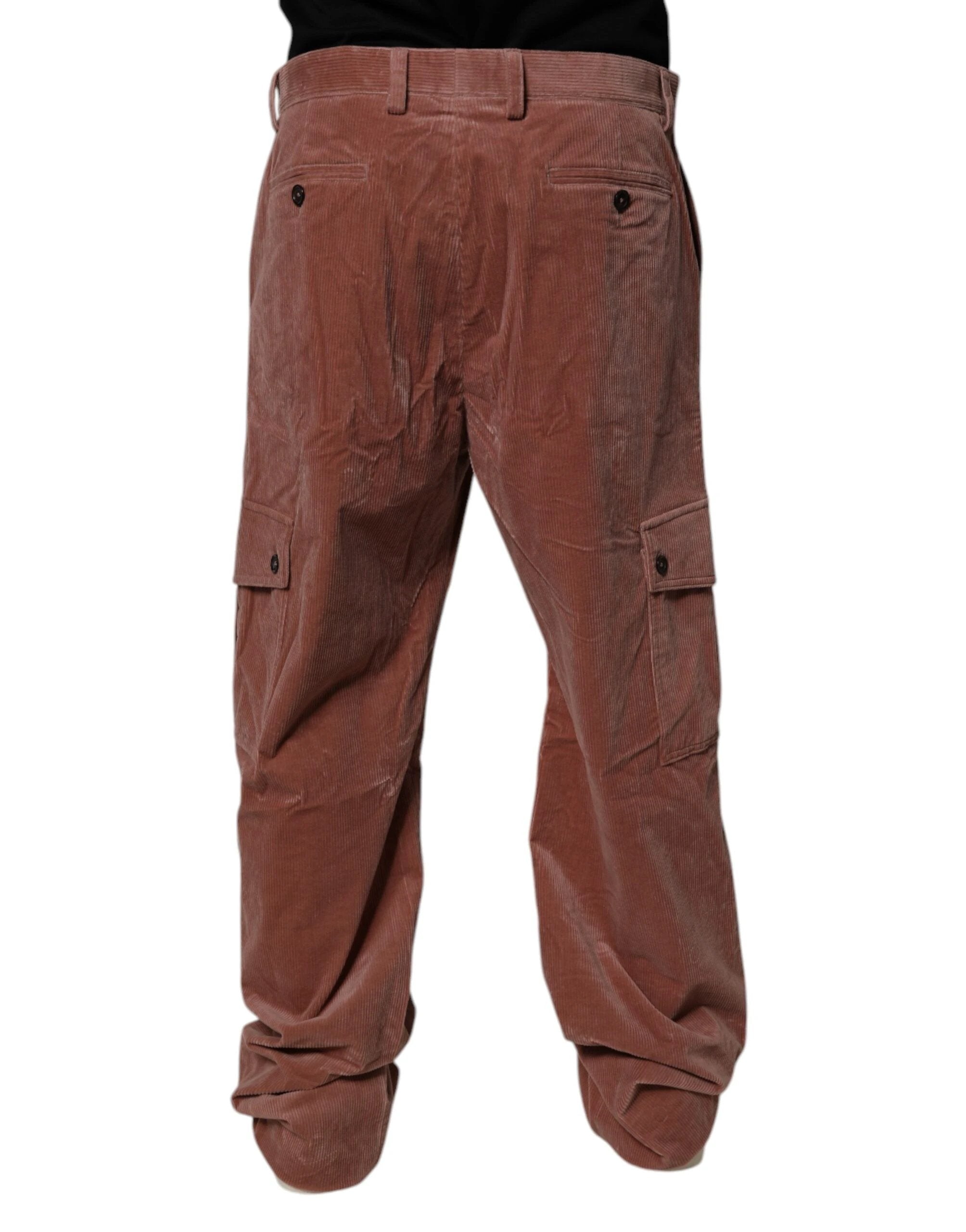 Dolce & Gabbana Brown Corduroy Cotton Cargo Men Denim Jeans by Dolce & Gabbana