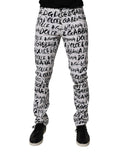 Dolce & Gabbana White Cotton Logo Print Skinny Denim Jeans by Dolce & Gabbana