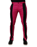 Dolce & Gabbana Pink Black Stripe Slim Fit Men Dress Pants by Dolce & Gabbana
