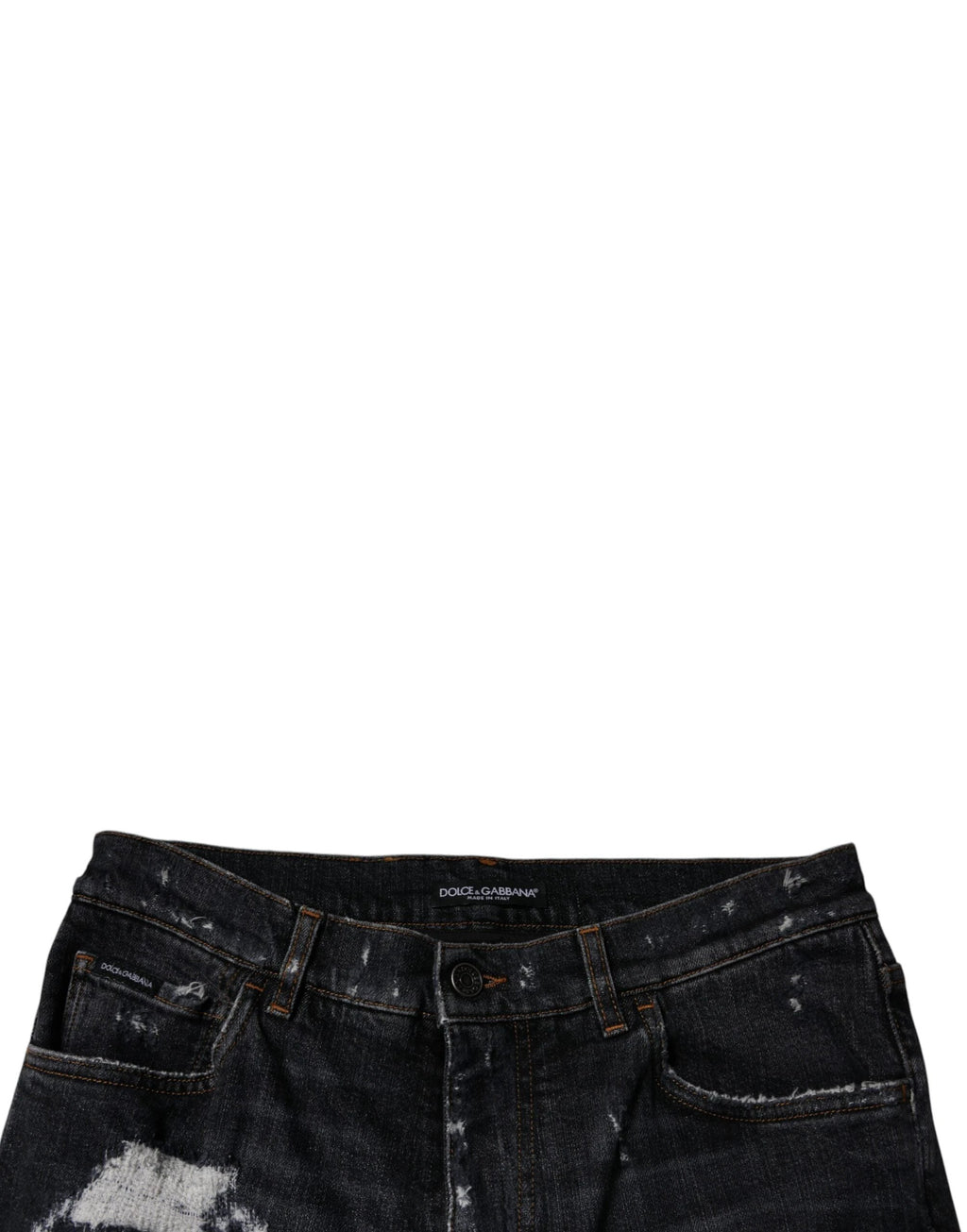 Dolce & Gabbana Black Tattered Cotton Skinny Men Denim Jeans by Dolce & Gabbana
