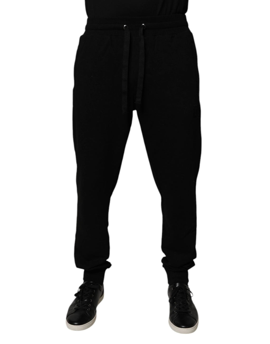 Dolce & Gabbana Black Cotton Mid Waist Jogger Sweatpants Pants by Dolce & Gabbana
