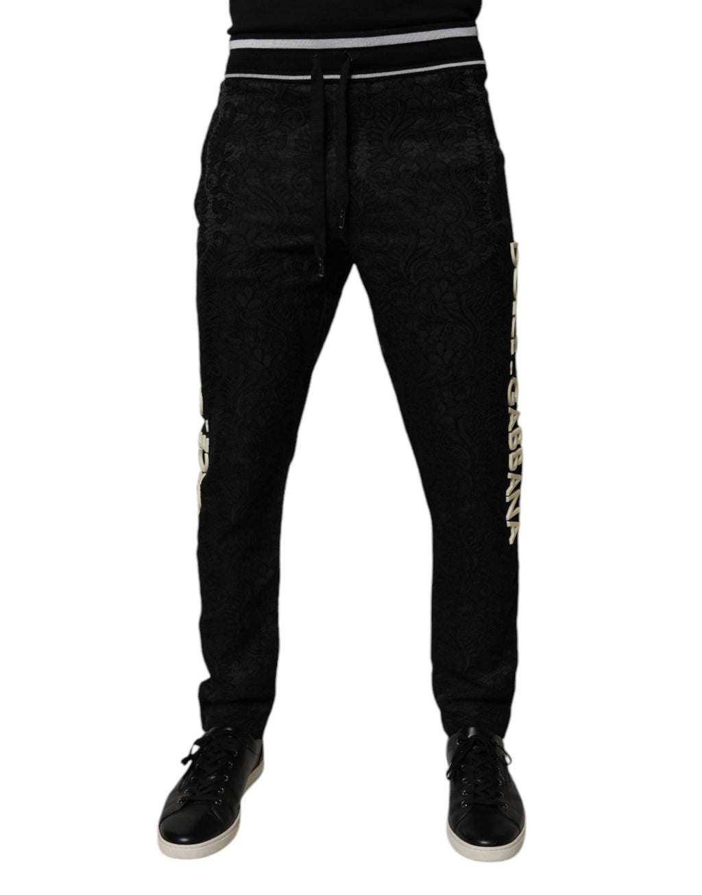 Dolce & Gabbana Black Mid Waist Jogger Men Sweatpants Pants by Dolce & Gabbana