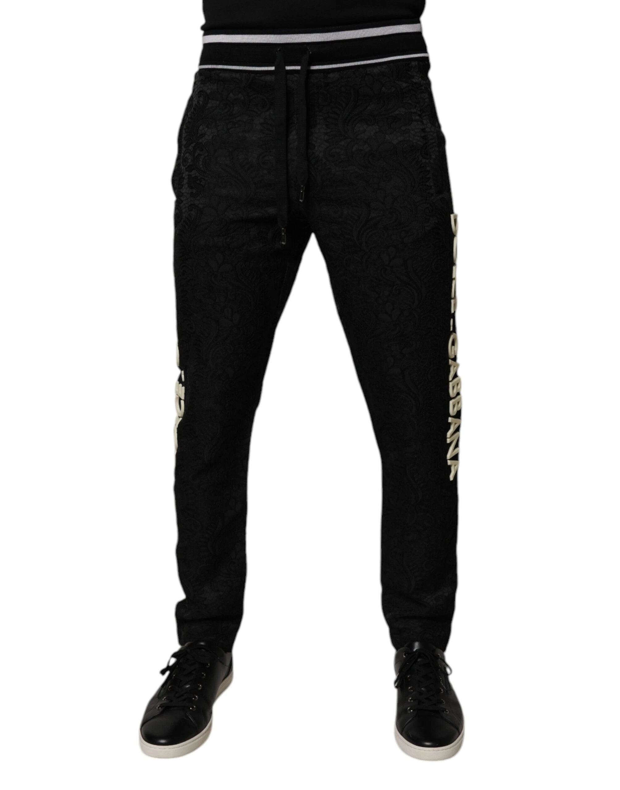 Dolce & Gabbana Black Mid Waist Jogger Men Sweatpants Pants by Dolce & Gabbana