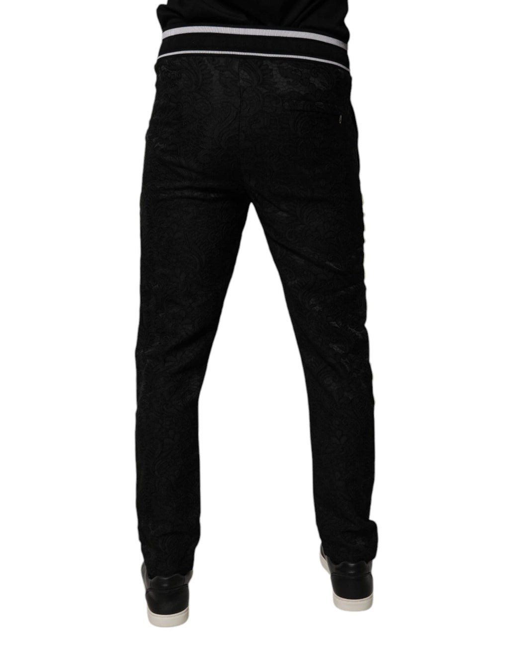 Dolce & Gabbana Black Mid Waist Jogger Men Sweatpants Pants by Dolce & Gabbana
