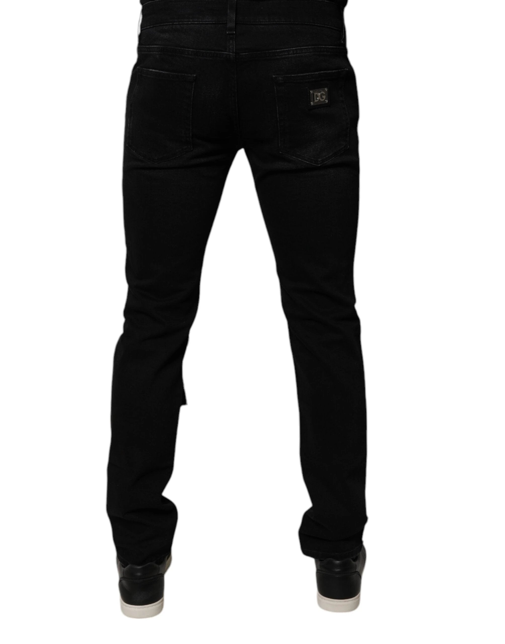 Dolce & Gabbana Black Ripped Cotton Skinny Men Denim Jeans by Dolce & Gabbana