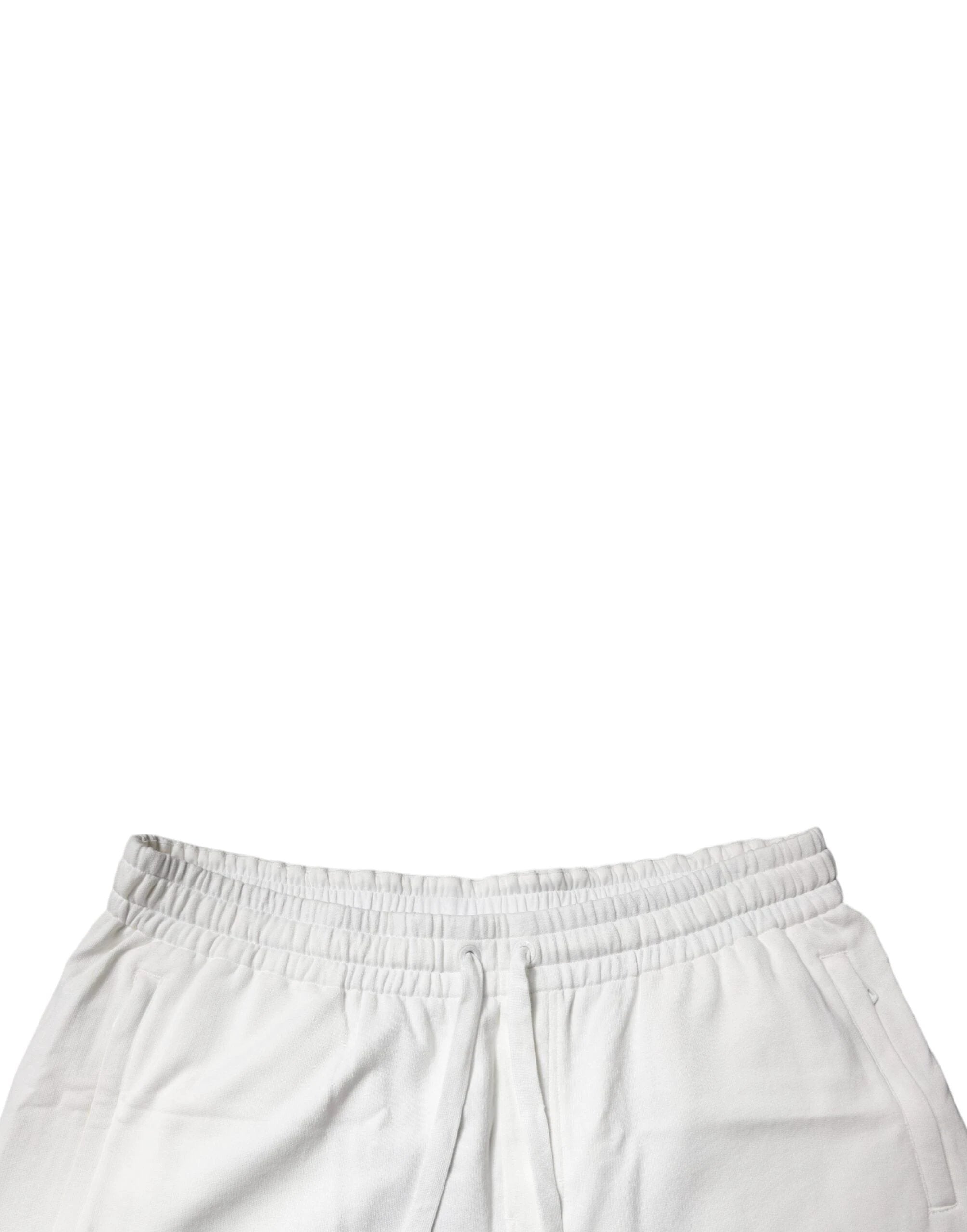 Dolce & Gabbana White Cotton Sweatshorts Men Bermuda Shorts by Dolce & Gabbana