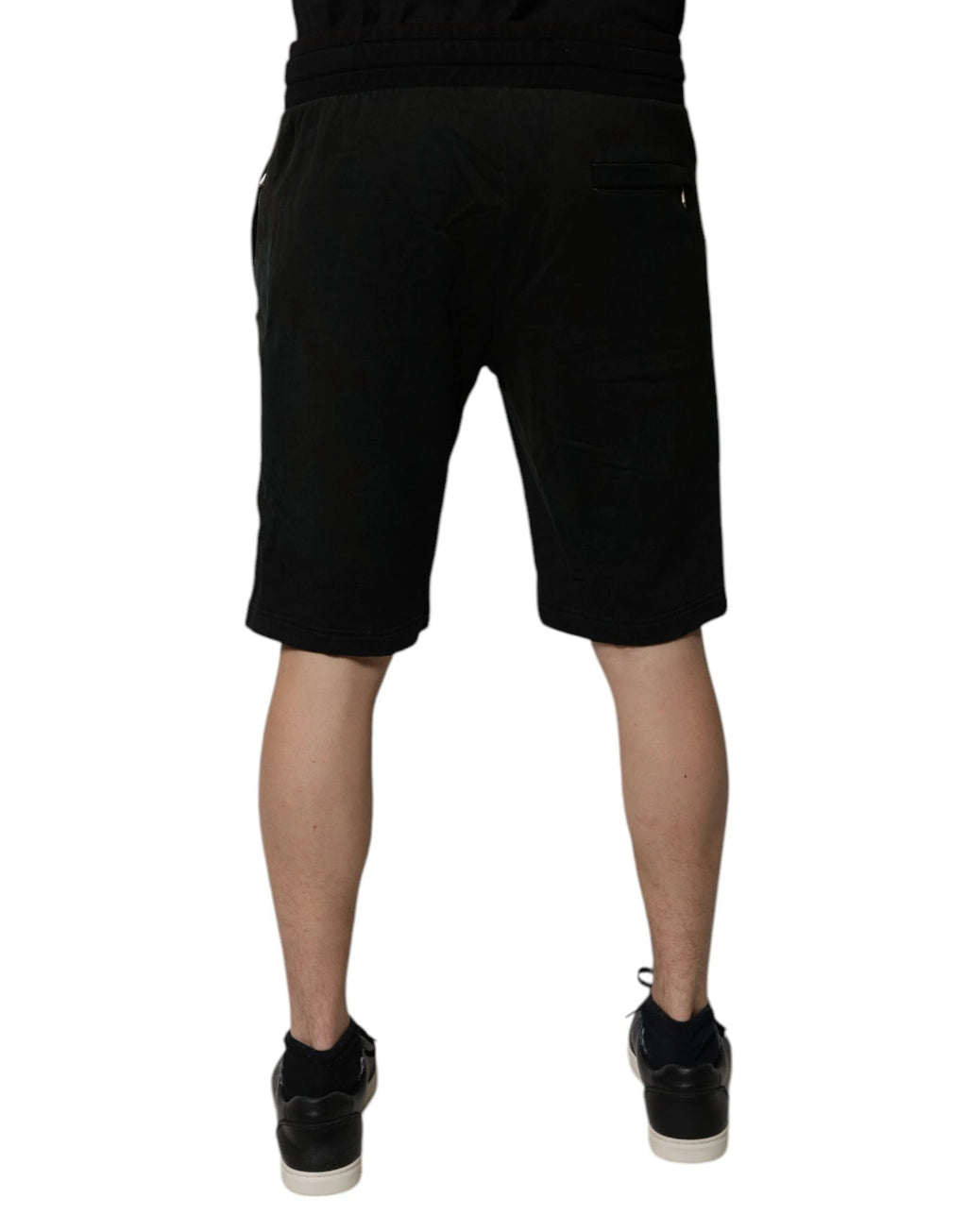 Dolce & Gabbana Black Cotton Sweatshorts Men Bermuda Shorts by Dolce & Gabbana