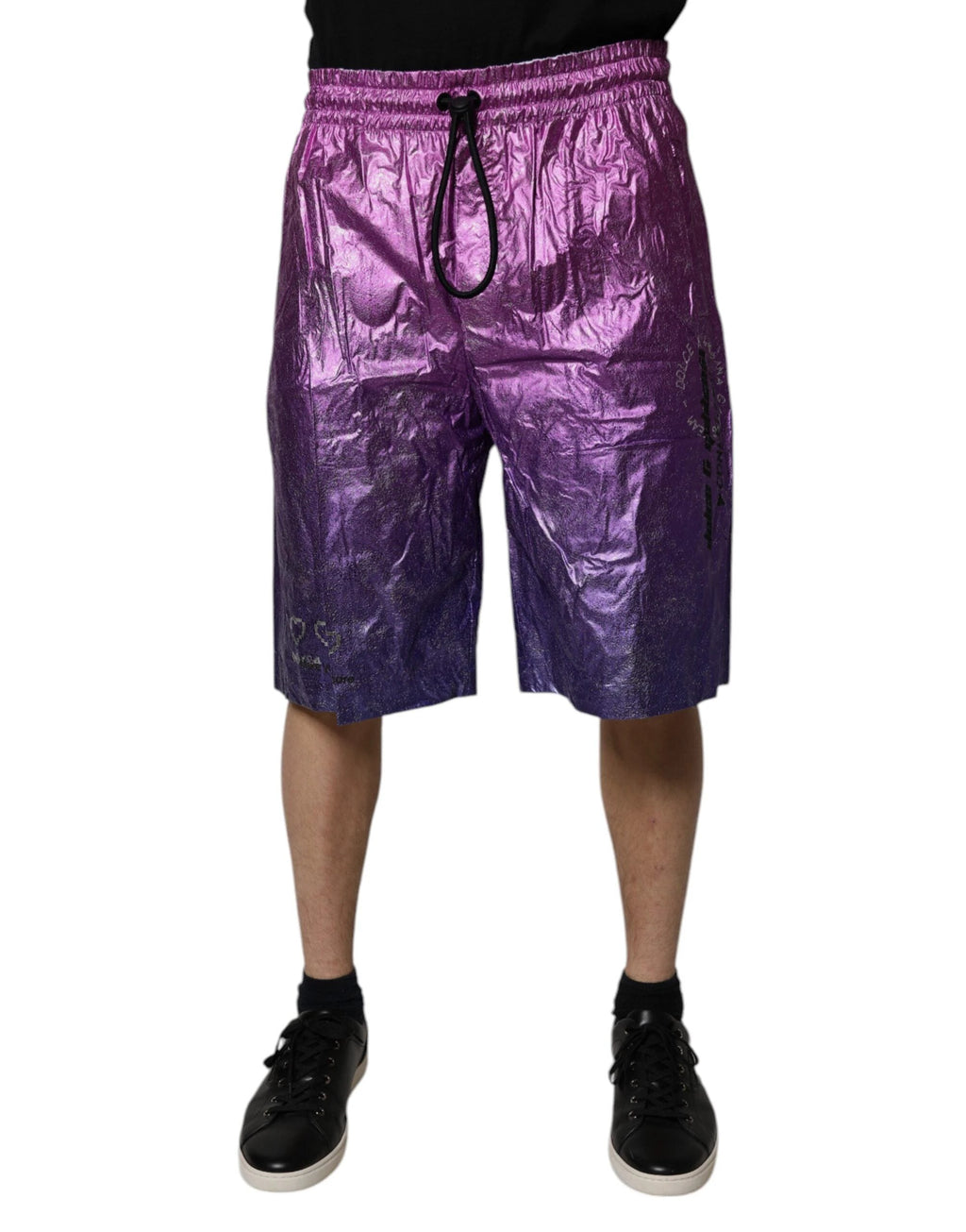 Dolce & Gabbana Metallic Pink Purple Two Tone Bermuda Shorts by Dolce & Gabbana