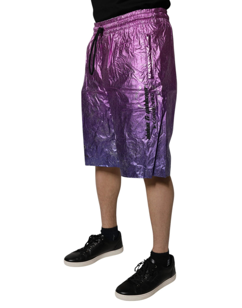 Dolce & Gabbana Metallic Pink Purple Two Tone Bermuda Shorts by Dolce & Gabbana
