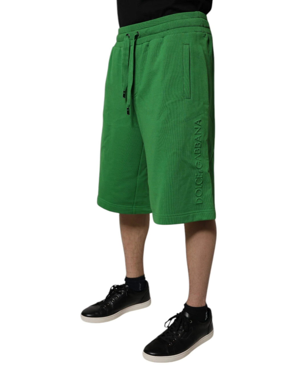 Dolce & Gabbana Green Cotton Men Sweatshorts Bermuda Shorts by Dolce & Gabbana