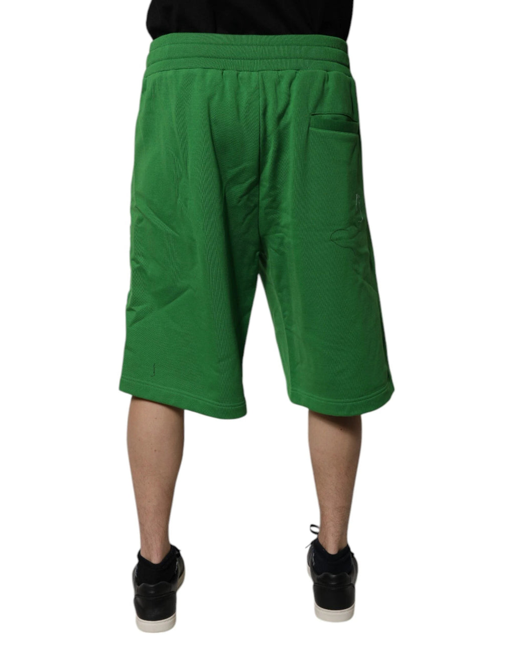 Dolce & Gabbana Green Cotton Men Sweatshorts Bermuda Shorts by Dolce & Gabbana