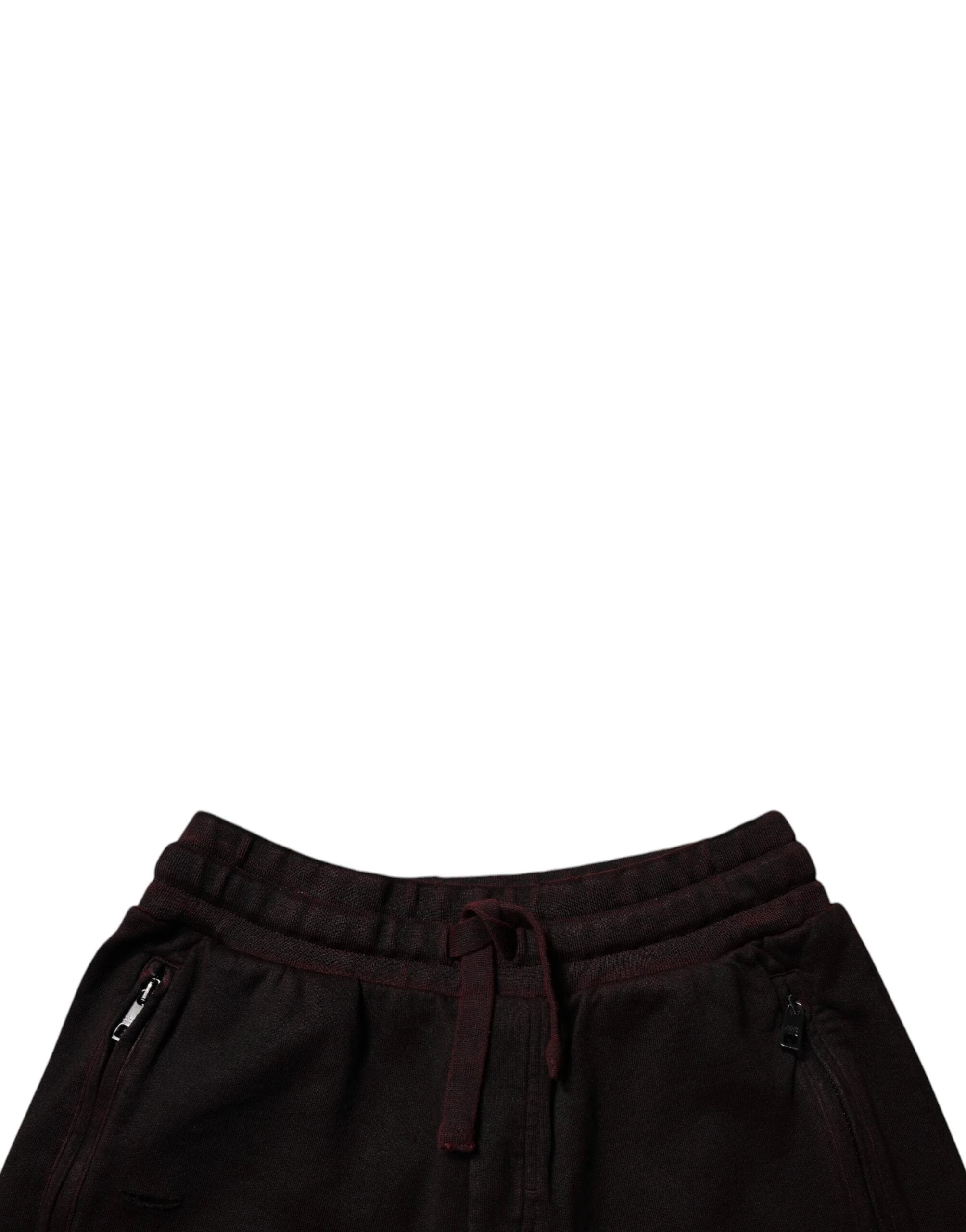 Dolce & Gabbana Maroon Cotton Sweatshorts Men Bermuda Shorts by Dolce & Gabbana