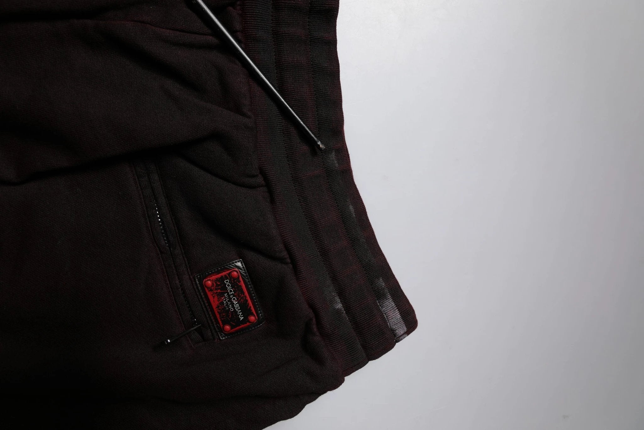 Dolce & Gabbana Maroon Cotton Logo Plaque Men Bermuda Shorts by Dolce & Gabbana