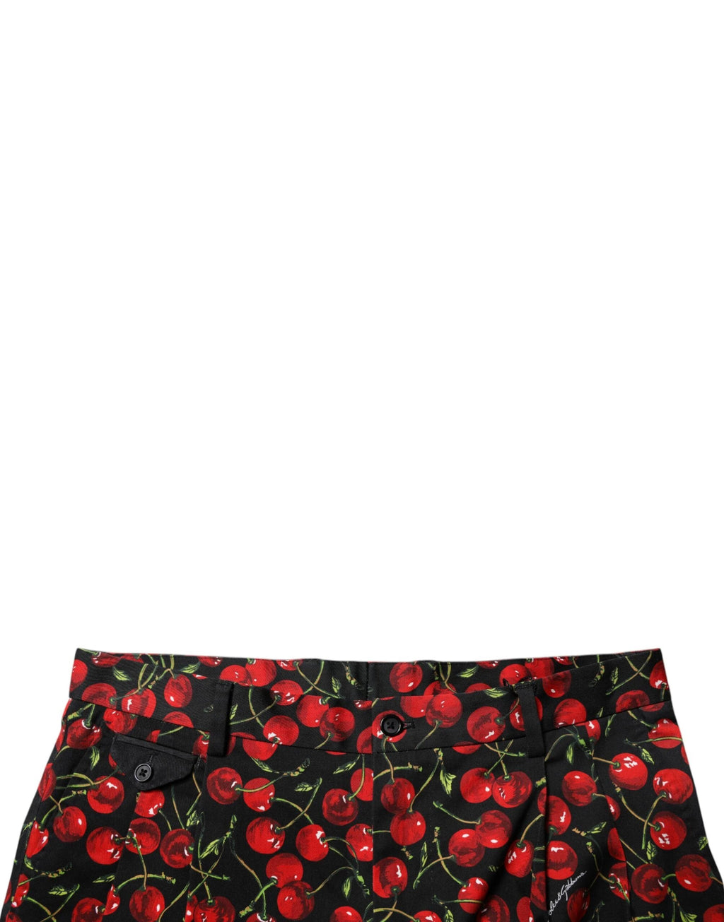Dolce & Gabbana Black Red Cherry Print Bermuda Cotton Shorts by Dolce & Gabbana