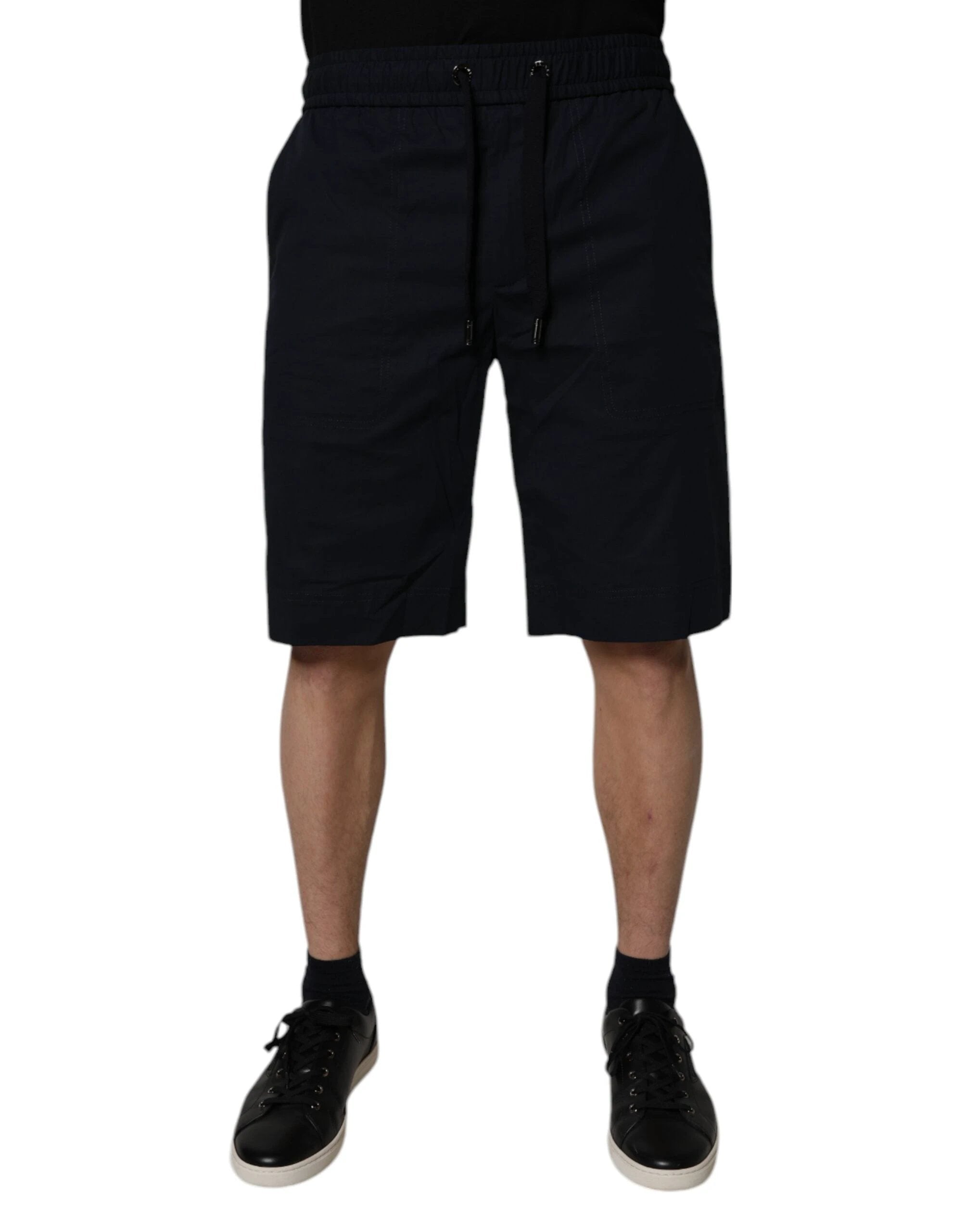 Dolce & Gabbana Black Cotton Sweatshorts Men Bermuda Shorts by Dolce & Gabbana