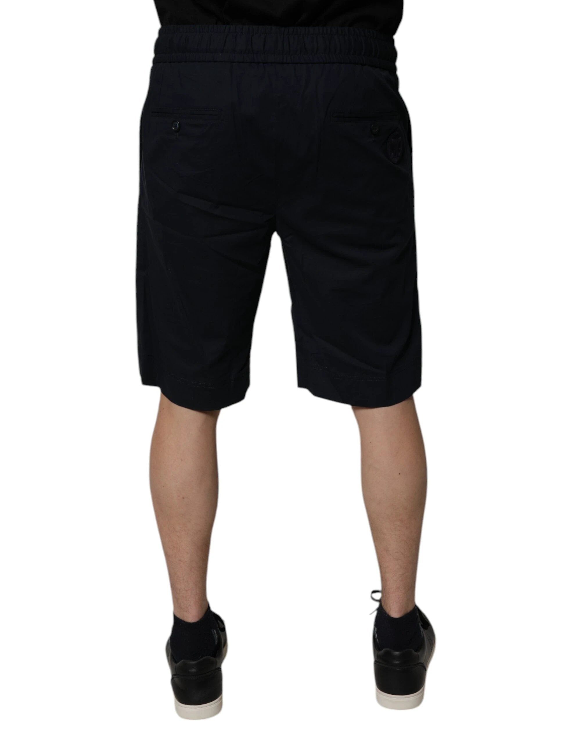 Dolce & Gabbana Black Cotton Sweatshorts Men Bermuda Shorts by Dolce & Gabbana