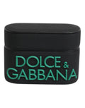 Dolce & Gabbana Black Orange Silicone Embossed Logo Airpods Case by Dolce & Gabbana