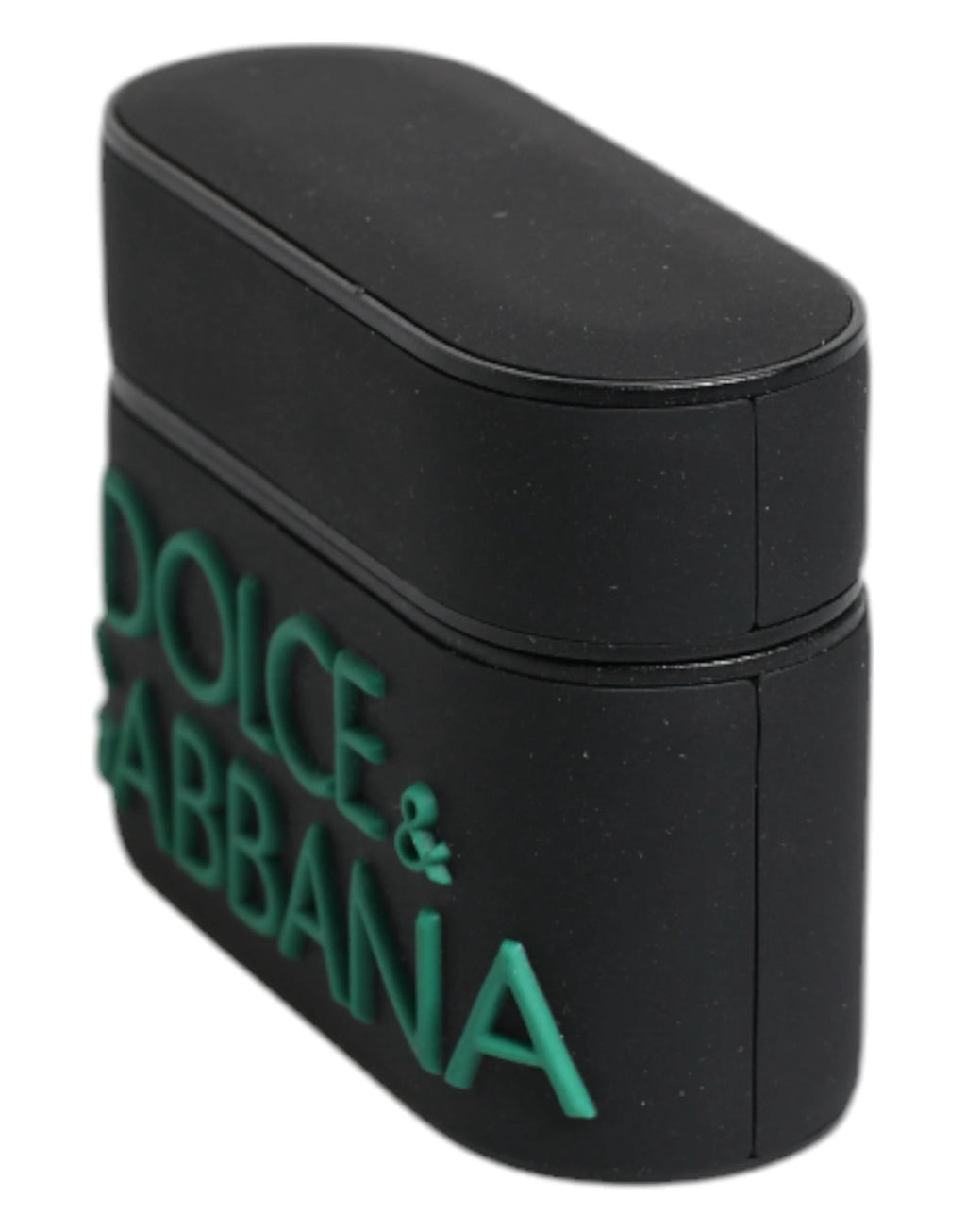 Dolce & Gabbana Black Orange Silicone Embossed Logo Airpods Case by Dolce & Gabbana