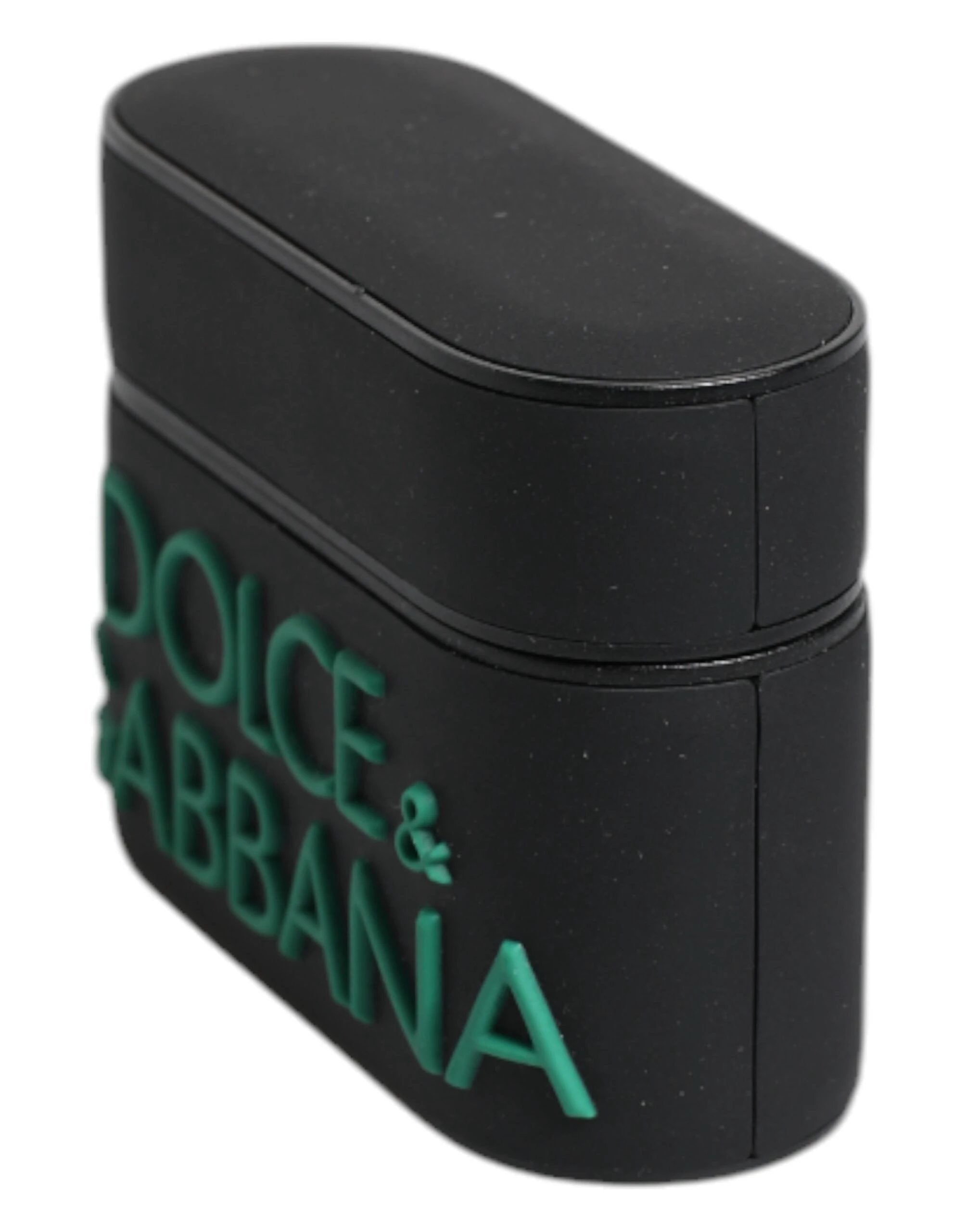 Dolce & Gabbana Black Orange Silicone Embossed Logo Airpods Case by Dolce & Gabbana