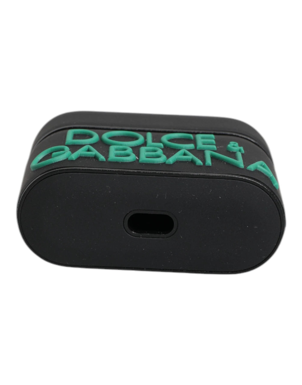 Dolce & Gabbana Black Orange Silicone Embossed Logo Airpods Case by Dolce & Gabbana