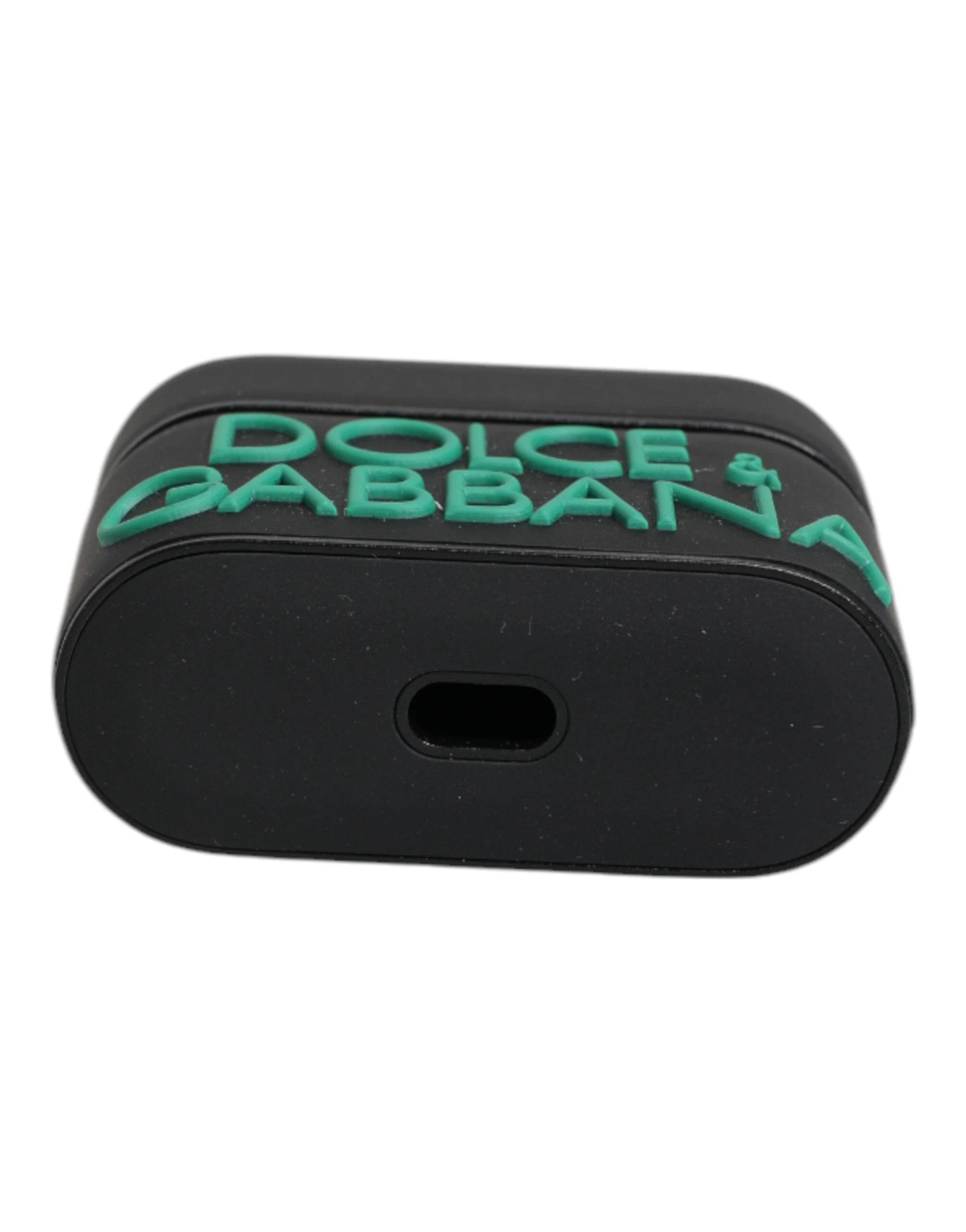 Dolce & Gabbana Black Orange Silicone Embossed Logo Airpods Case by Dolce & Gabbana