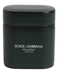 Dolce & Gabbana Green Calfskin Leather Logo Print Flip Holder Airpods Case by Dolce & Gabbana