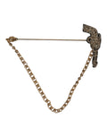 Dolce & Gabbana Black Gold Brass Copper Revolver Brooch Lapel Pin by Dolce & Gabbana
