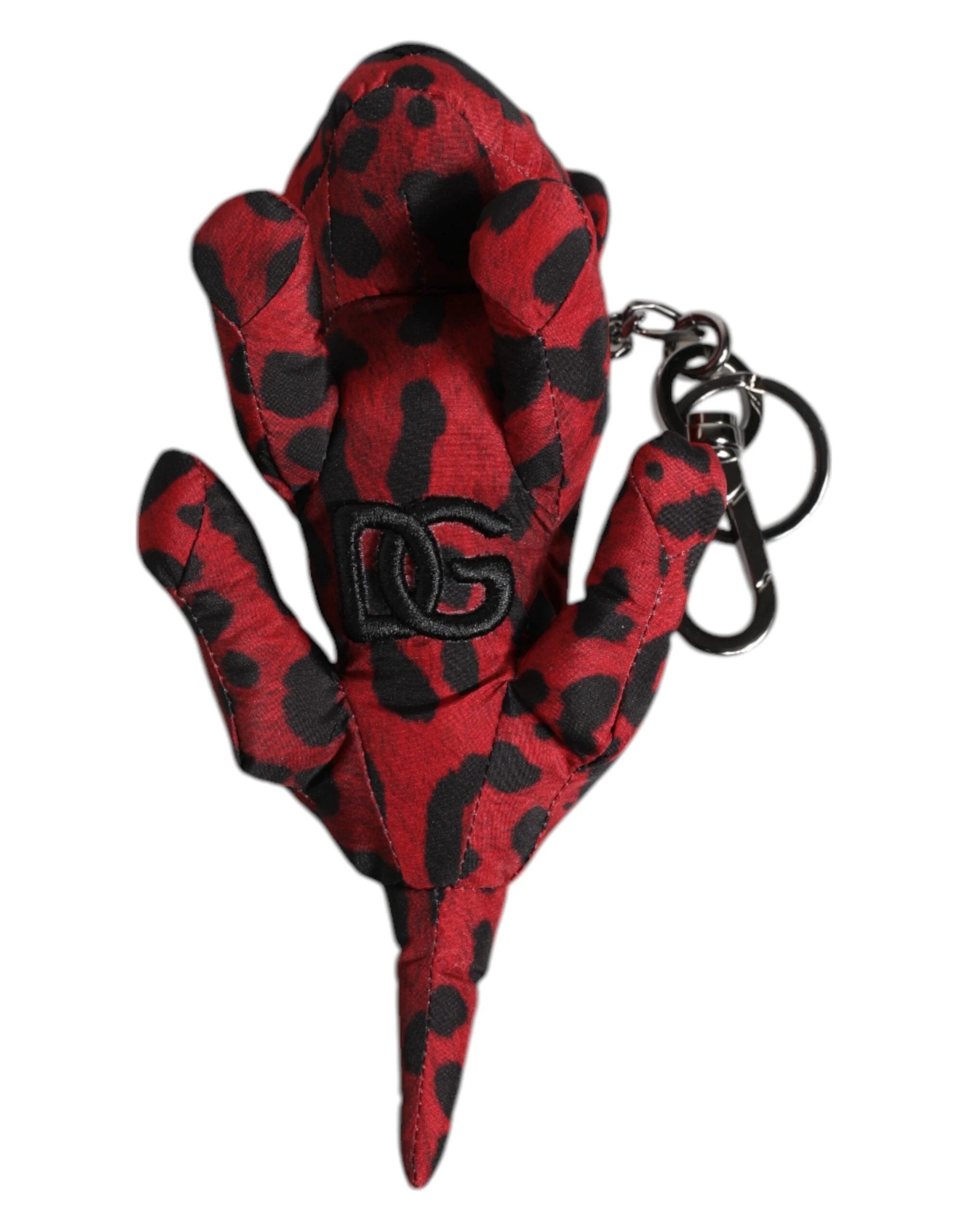 Dolce & Gabbana Red Black Polyester Animal Silhouette Keychain Keyring by Dolce & Gabbana