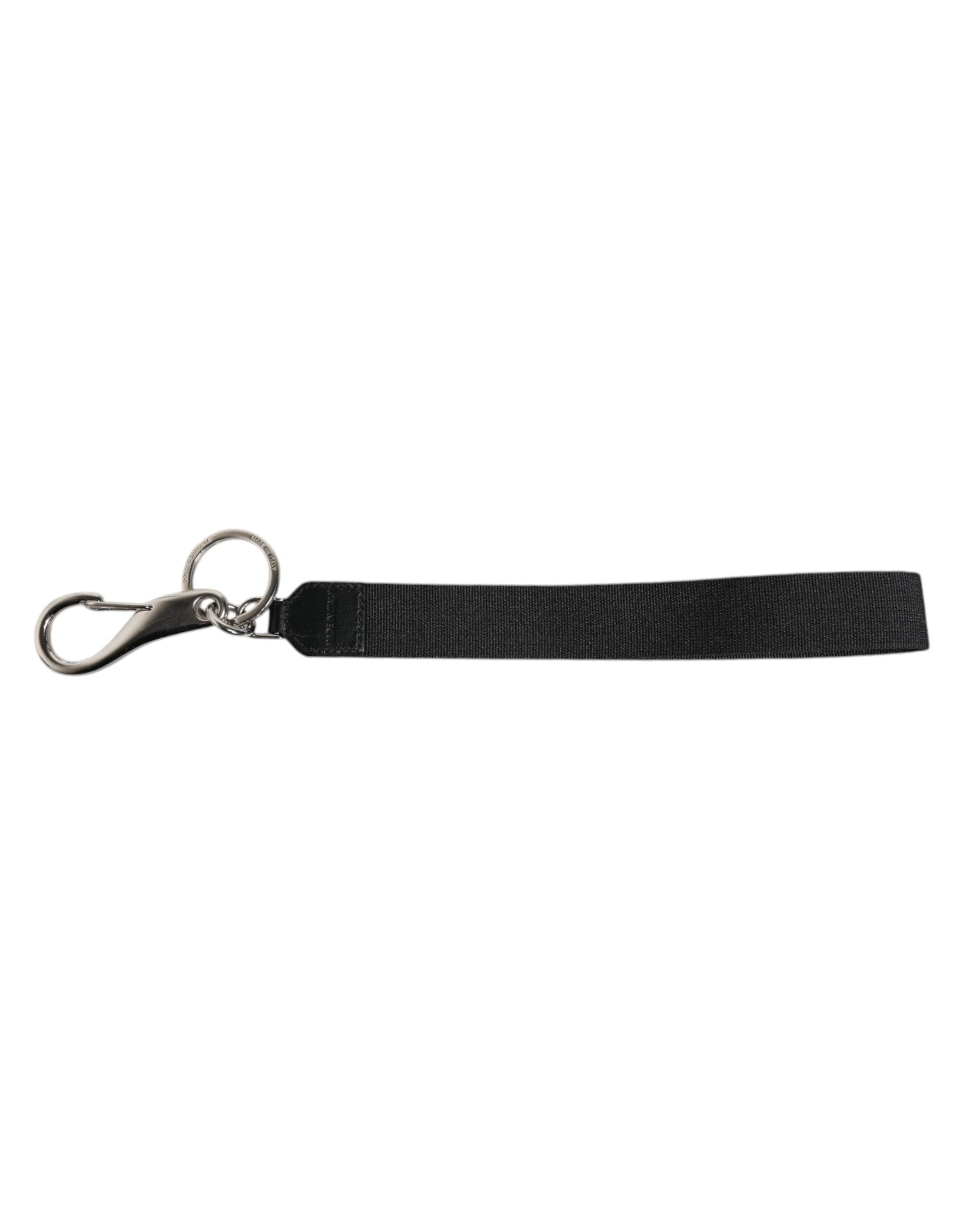 Dolce & Gabbana Black Nylon Logo DG Crown Men's Holder Keychain Keyring by Dolce & Gabbana