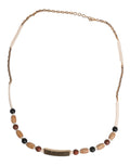 Dolce & Gabbana Black Gold Wooden Beaded Logo Pendant Necklace by Dolce & Gabbana