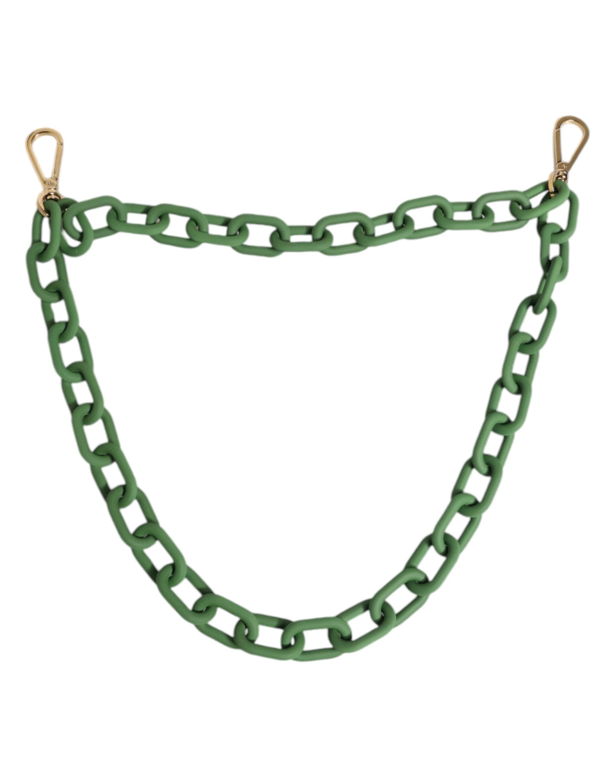 Dolce & Gabbana Green Plexy Acrylic Chunky Gold Hardware Wallet Chain by Dolce & Gabbana