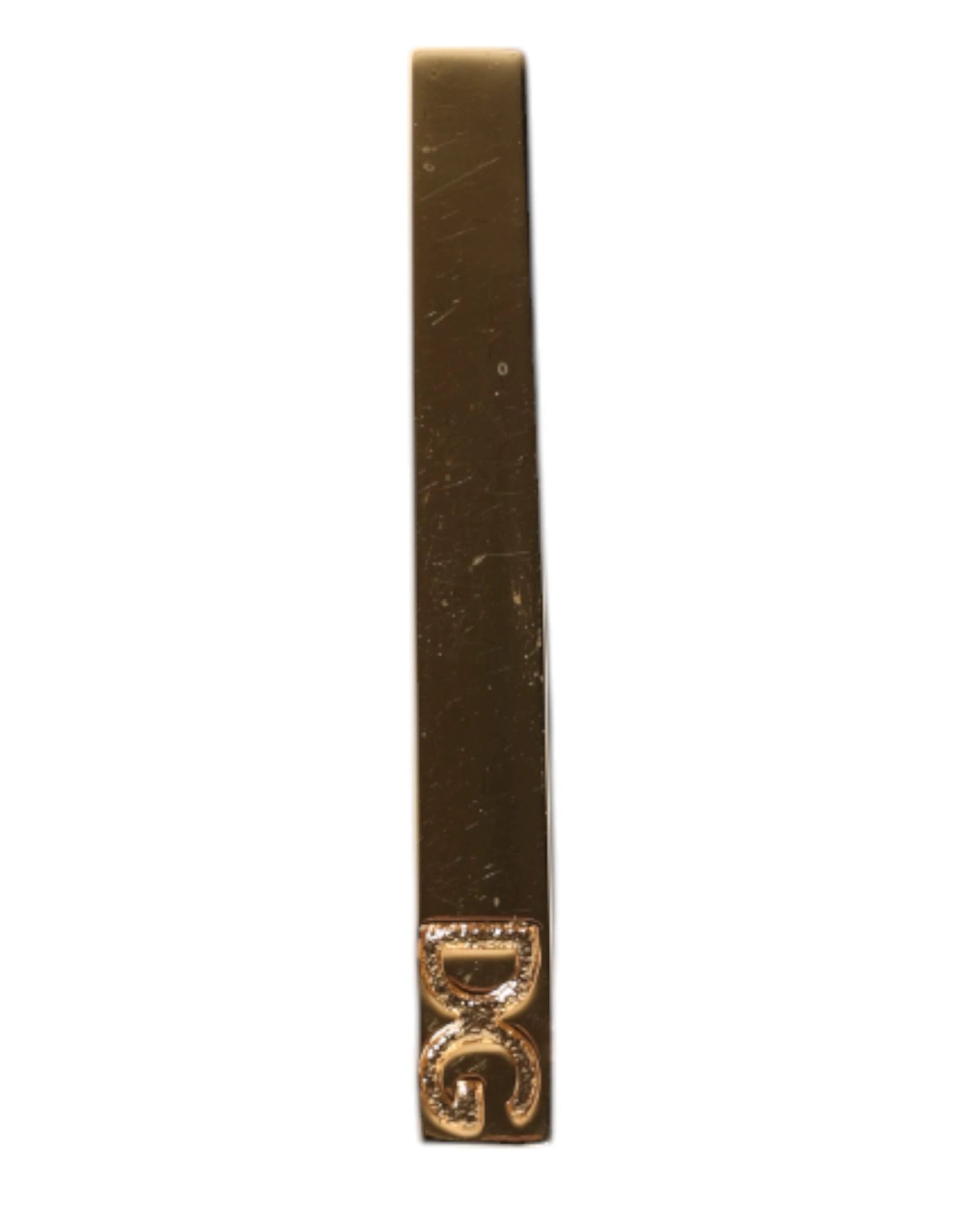 Dolce & Gabbana Gold Tone Brass Logo Branded Tie Clip Bar by Dolce & Gabbana