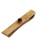Dolce & Gabbana Black Sapphire Gold Tone Brass Tie Clip Bar by Dolce & Gabbana