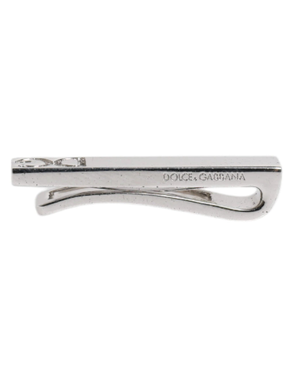 Dolce & Gabbana Silver Tone Brass Logo Branded Tie Clip Bar by Dolce & Gabbana