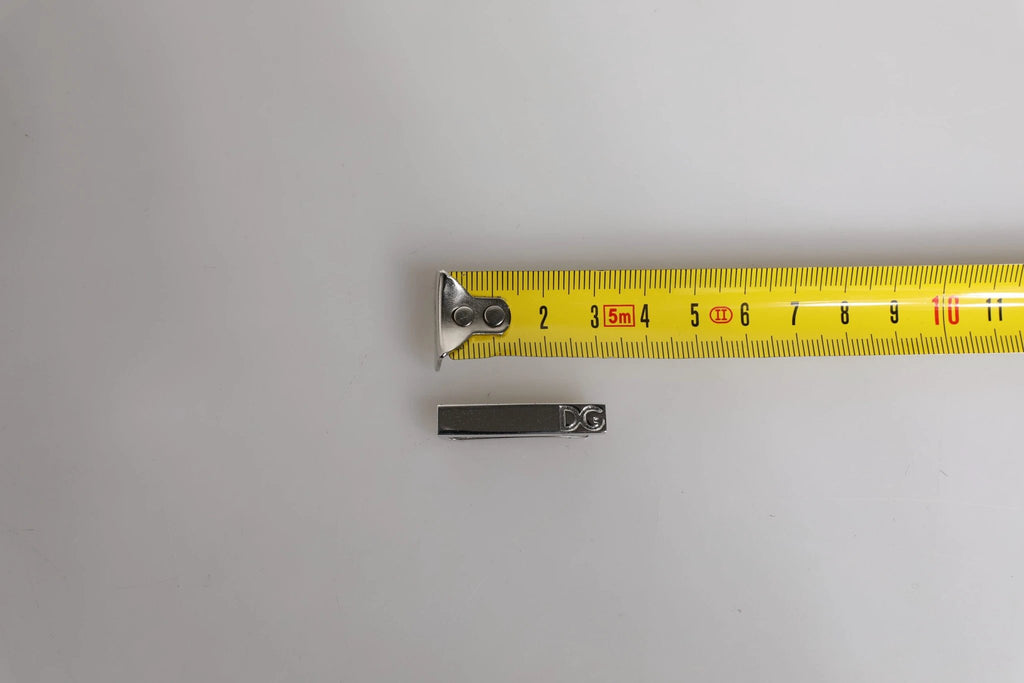 Dolce & Gabbana Silver Tone Brass Logo Branded Tie Clip Bar by Dolce & Gabbana