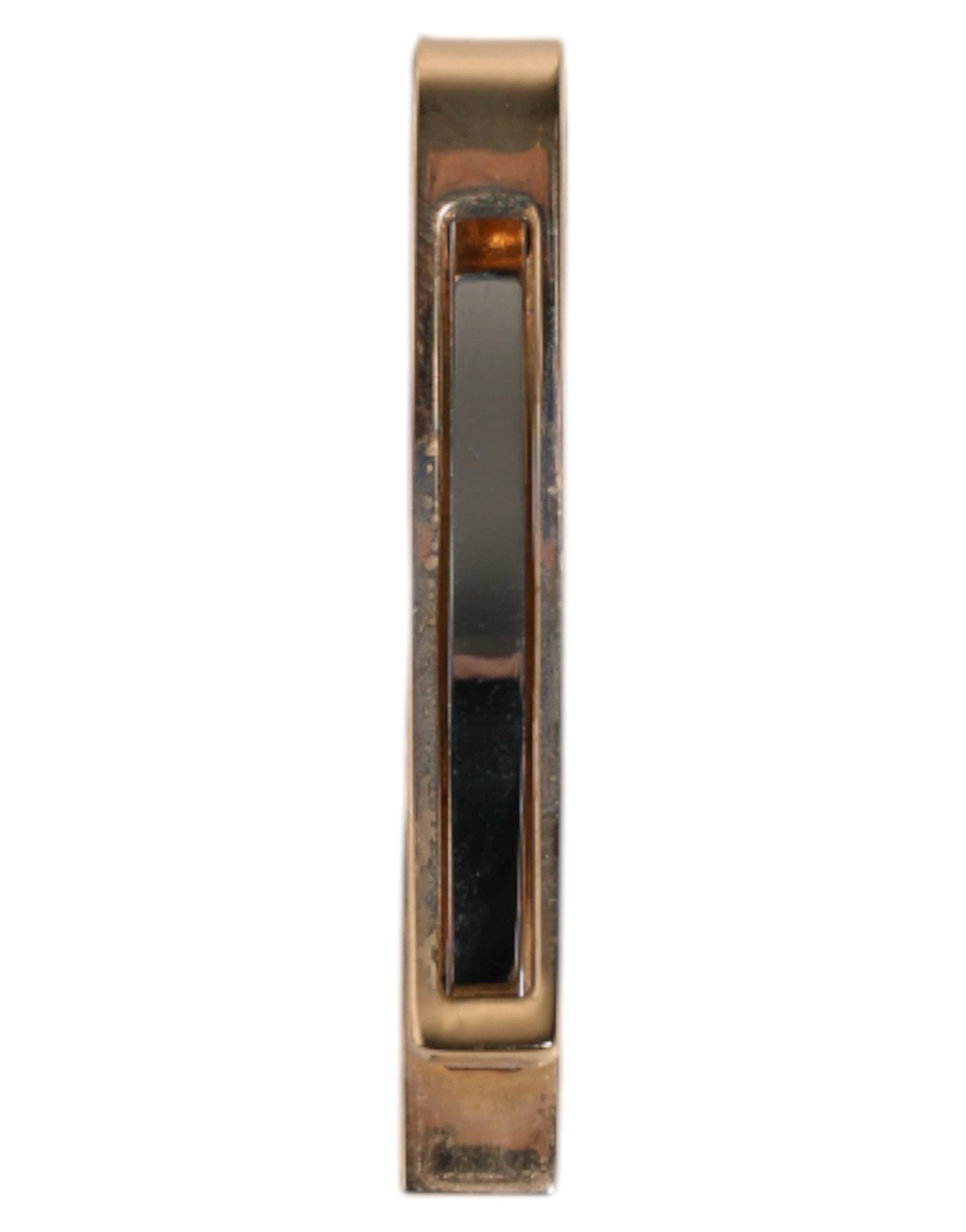 Dolce & Gabbana Gold Tone Brass Logo Branded Tie Clip Bar by Dolce & Gabbana