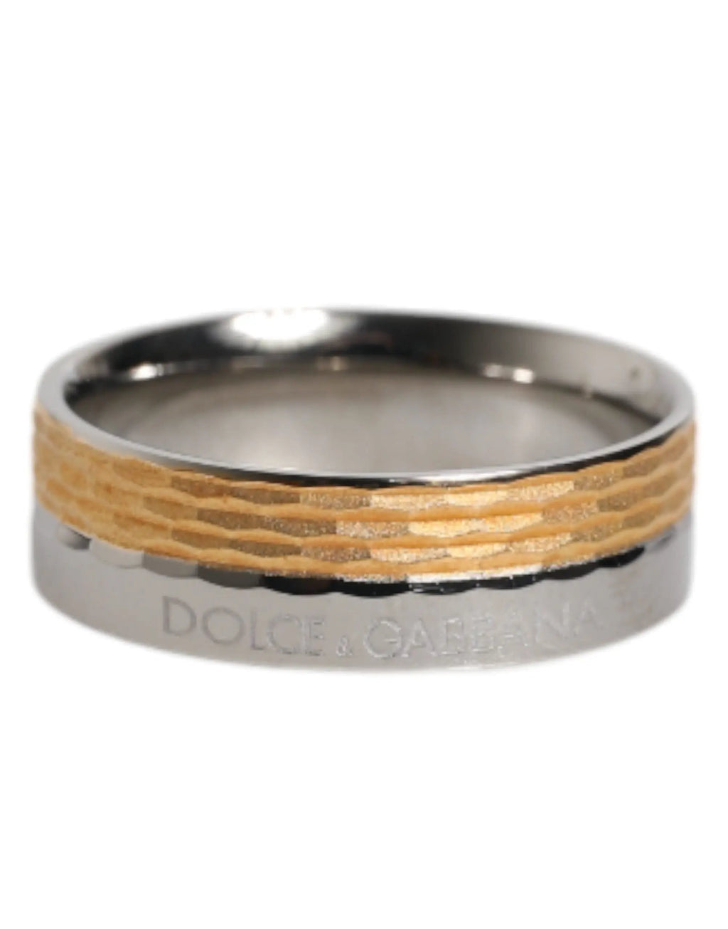 Bague Dolce &amp; Gabbana en laiton véritable, coloris or et argent, avec logo DG.