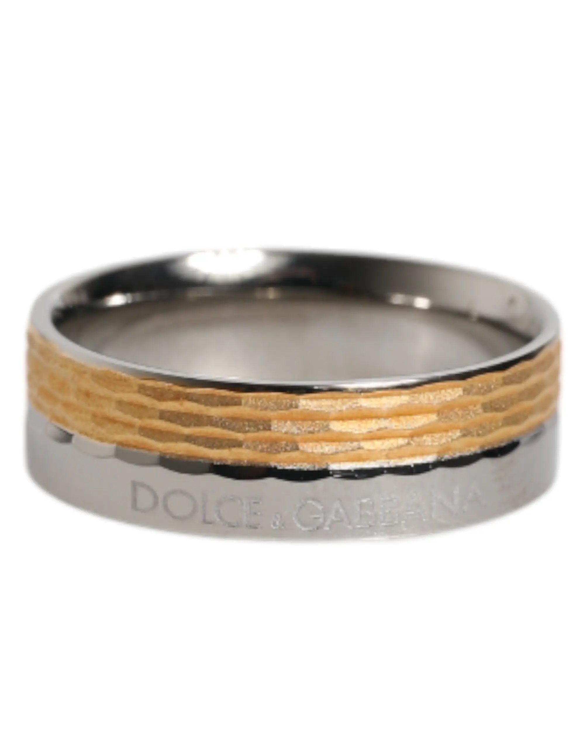 Bague Dolce &amp; Gabbana en laiton véritable, coloris or et argent, avec logo DG.