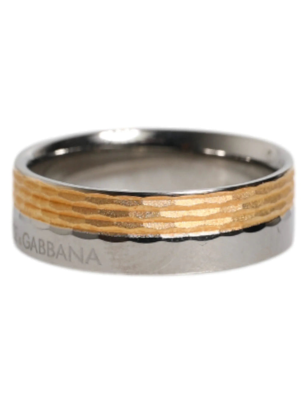 Bague Dolce &amp; Gabbana en laiton véritable, coloris or et argent, avec logo DG.