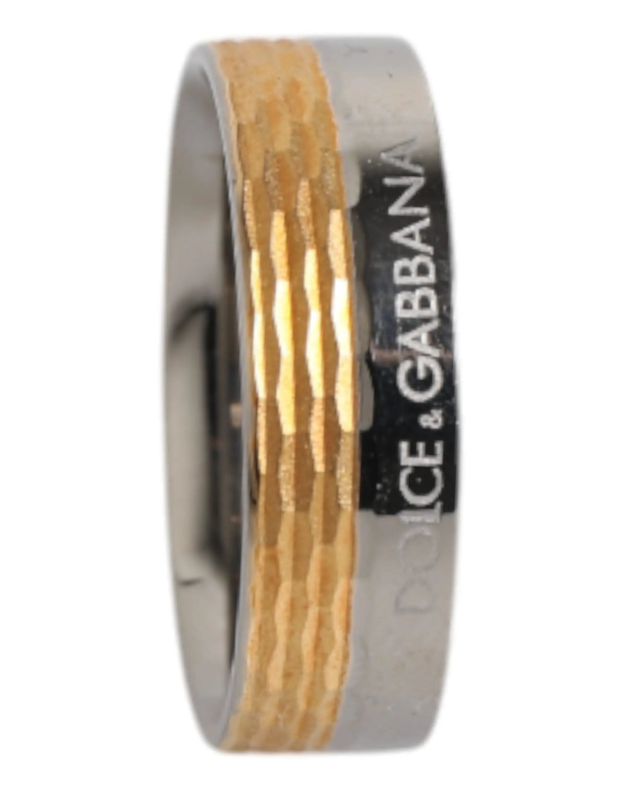 Bague Dolce &amp; Gabbana en laiton véritable, coloris or et argent, avec logo DG.
