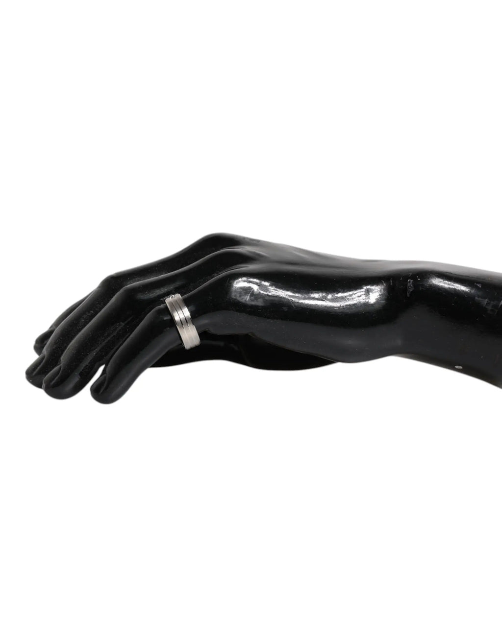 Dolce & Gabbana Silver Tone Brass Clear Crystal DG Logo Ring
